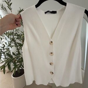 Elegant Cream Sleeveless Top